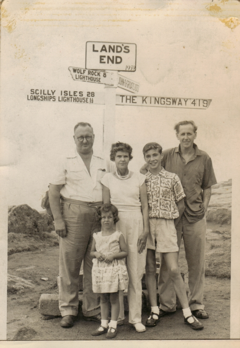 Father, Mother, John, Gerald and Julia at Land's end