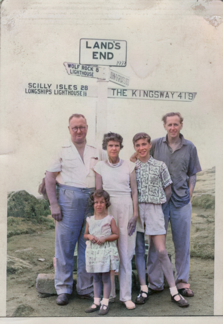 Father, Mother, John, Gerald and Julia @ Land's end - Colour